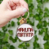 Hakuna Matata in Rot mit Sternen Techno Schlüsselanhänger (Hand)