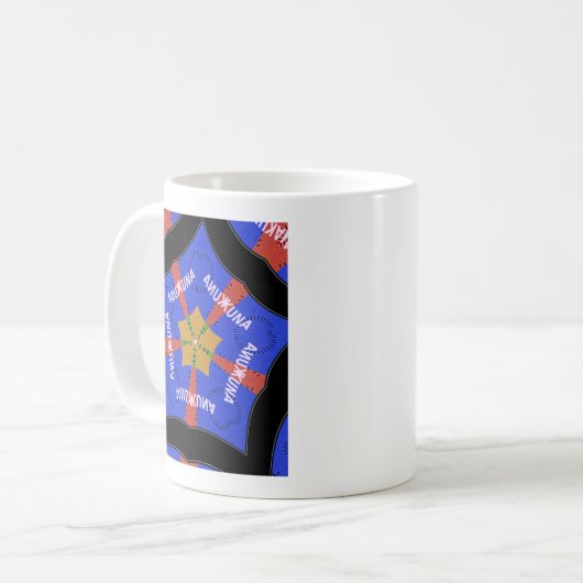 Hakuna Matata Iridiscent Blue Kaffeetasse (Vorderseite Links)