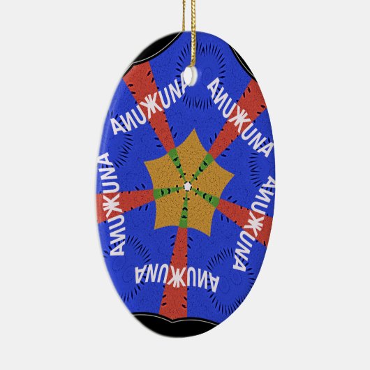 Hakuna Matata Iridiscent Blue Keramik Ornament (Rechts)