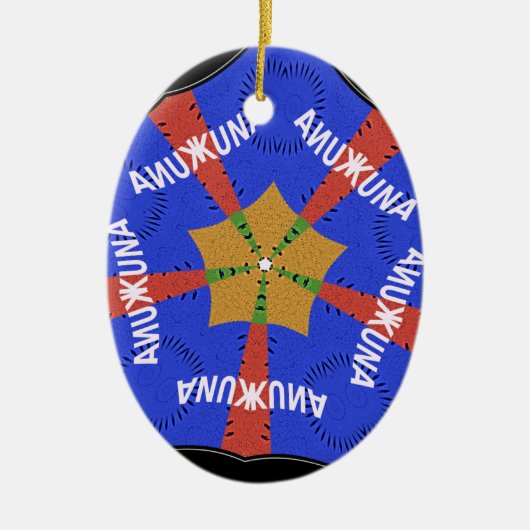 Hakuna Matata Iridiscent Blue Keramik Ornament (Vorne)