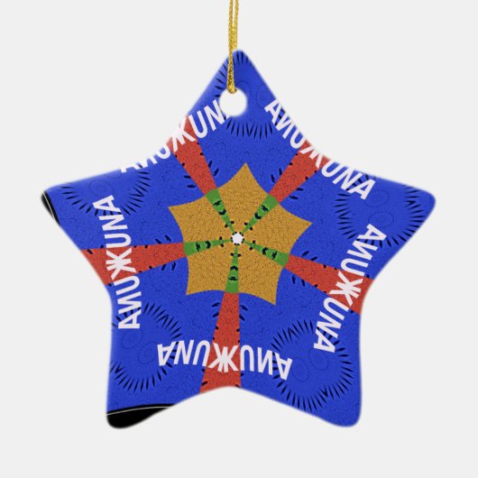 Hakuna Matata Iridiscent Blue Keramik Ornament (Vorne)