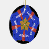 Hakuna Matata Iridiscent Blue Keramikornament (Rechts)