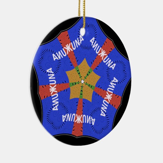 Hakuna Matata Iridiscent Blue Keramikornament (Rechts)