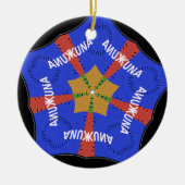 Hakuna Matata Iridiscent Blue Keramikornament (Vorne)