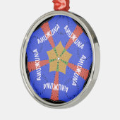 Hakuna Matata Iridiscent Blue Silbernes Ornament (Links)