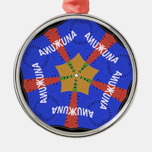 Hakuna Matata Iridiscent Blue Silbernes Ornament (Vorne)