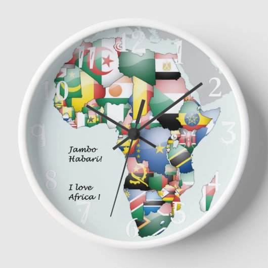 Hakuna Matata Jambo Habari Afrika ! I Liebe Afrika Wanduhr (Vorderseite)
