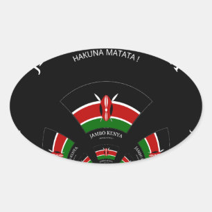 Hakuna Matata Jambo Kenya Ovaler Aufkleber