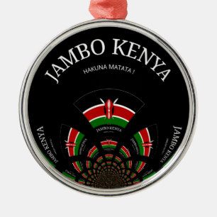 Hakuna Matata Jambo Kenya Silbernes Ornament