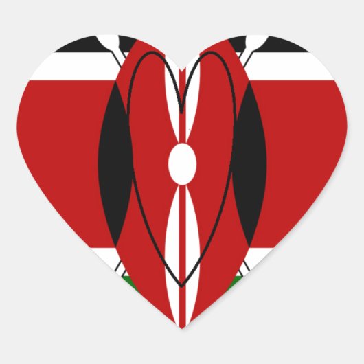 Hakuna matata Karaibu Kenya Herz-Aufkleber (Vorderseite)