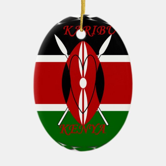 Hakuna matata Karaibu Kenya Keramikornament (Vorne)