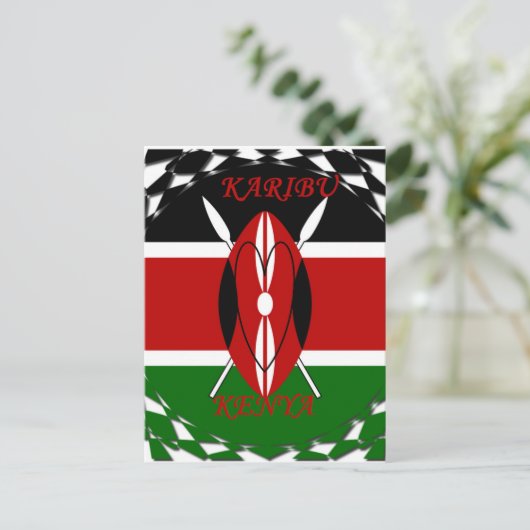 Hakuna matata Karaibu Kenya Postkarte (Stehend Vorderseite)