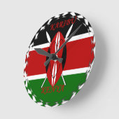 Hakuna matata Karaibu Kenya Runde Wanduhr (Winkel)