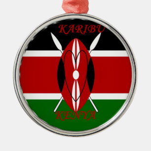 Hakuna matata Karaibu Kenya Silbernes Ornament