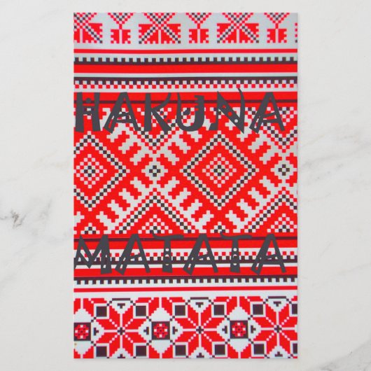 Hakuna Matata - Keine Sorge Swahili Art Collection Briefpapier (Vorderseite)