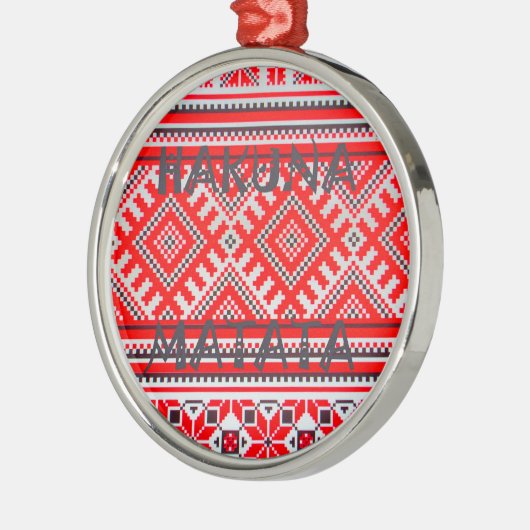 Hakuna Matata - Keine Sorge Swahili Art Collection Silbernes Ornament (Links)