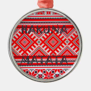 Hakuna Matata - Keine Sorge Swahili Art Collection Silbernes Ornament