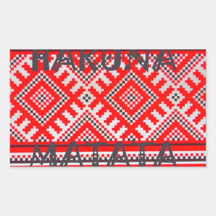 Hakuna Matata - Keine Sorgen Swahili Kunst Sammlun Rechteckiger Aufkleber