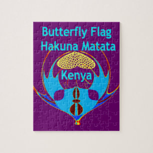 "Hakuna Matata Kenia" Schmetterlings-Kunstposter/ Puzzle