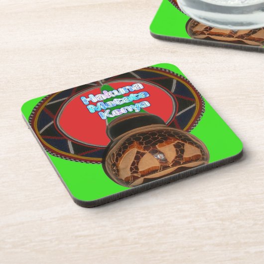 Hakuna Matata Kenya Art Print Getränkeuntersetzer (Linke Seite)