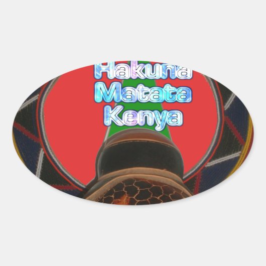 Hakuna Matata Kenya Art Print Ovaler Aufkleber (Vorderseite)
