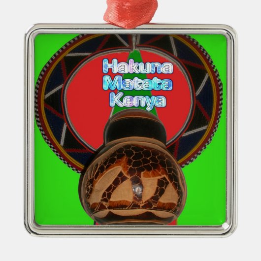 Hakuna Matata Kenya Art Print Silbernes Ornament (Vorne)