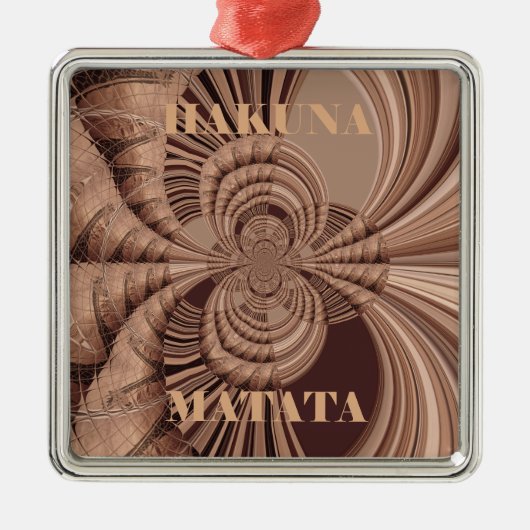 Hakuna Matata Kenya Giraffe Safari Woven Sourveni Silbernes Ornament (Vorne)