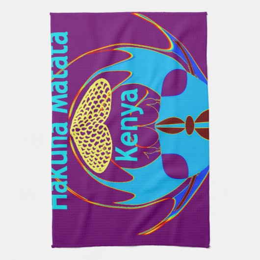 "Hakuna Matata Kenya" Schmetterlingskunst Print/Gr Geschirrtuch (Vertikal)