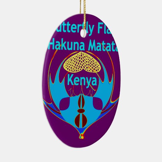 "Hakuna Matata Kenya" Schmetterlingskunst Print/Gr Keramikornament (Rechts)