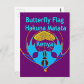 "Hakuna Matata Kenya" Schmetterlingskunst Print/Gr Postkarte (Vorne/Hinten)