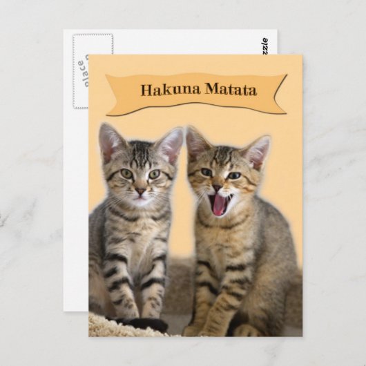 Hakuna Matata Kitten Postcard Postkarte (Vorne/Hinten)