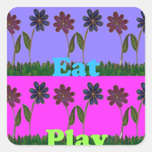 Hakuna Matata Liebe Eat Play.png Quadratischer Aufkleber (Vorderseite)