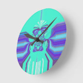 Hakuna Matata Lila Mischung Runde Wanduhr (Winkel)