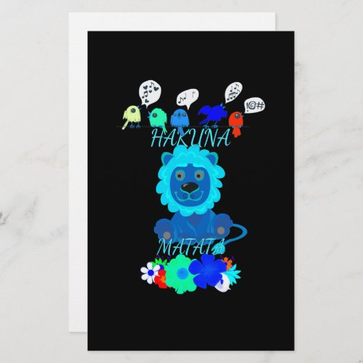 Hakuna Matata Lion Art Print Briefpapier (Vorne/Hinten)