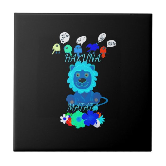 Hakuna Matata Lion Art Print Fliese (Vorderseite)