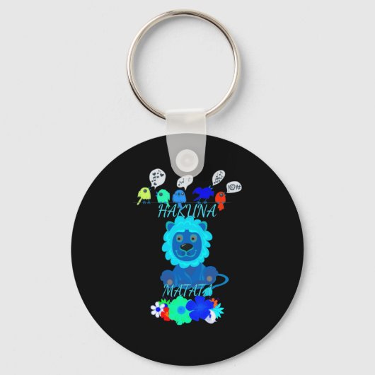 Hakuna Matata Lion Art Print Schlüsselanhänger (Vorderseite)