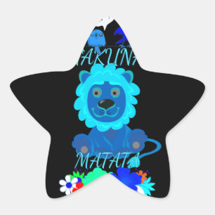 Hakuna Matata Lion Art Print Stern-Aufkleber