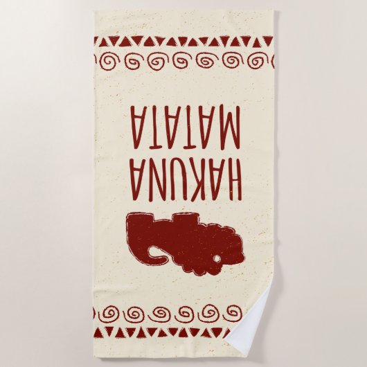 Hakuna Matata Löwe Strandtuch (Vorderseite)