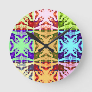 Hakuna Matata Löwengeschenk Runde Wanduhr