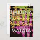 Hakuna Matata Mamboz Sawa Sawa Beautiful Phantasti Postkarte (Vorne/Hinten)