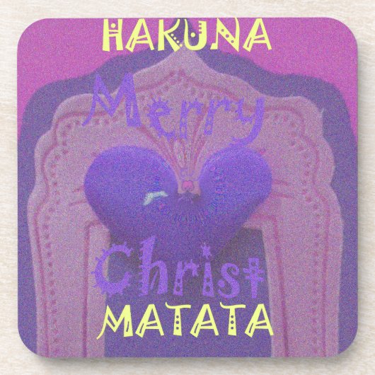 Hakuna Matata Merry Christmas Liebe Design.jpg Getränkeuntersetzer (Vorderseite)