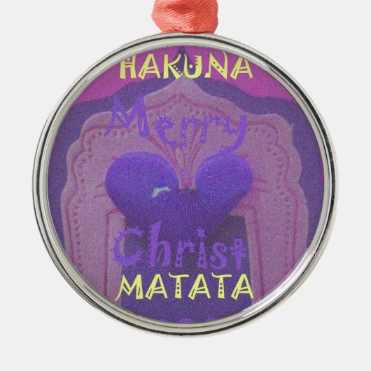 Hakuna Matata Merry Christmas Liebe Design.jpg Silbernes Ornament (Vorne)