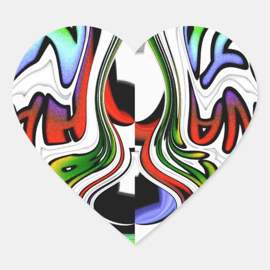 Hakuna Matata mit Abstraktem Whirl und Gradienten Herz-Aufkleber (Vorderseite)