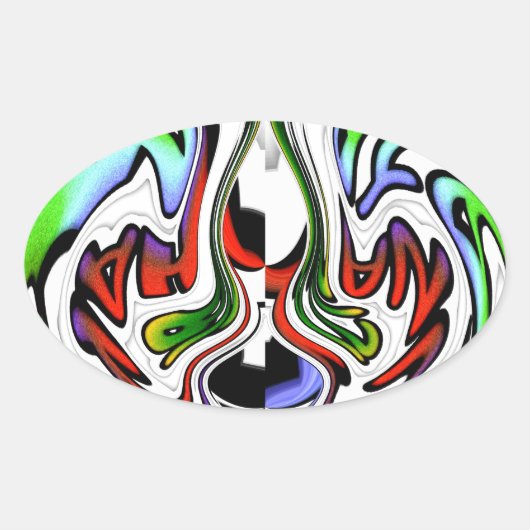 Hakuna Matata mit Abstraktem Whirl und Gradienten Ovaler Aufkleber (Vorderseite)