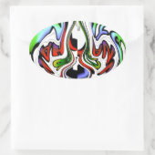 Hakuna Matata mit Abstraktem Whirl und Gradienten Ovaler Aufkleber (Tasche)