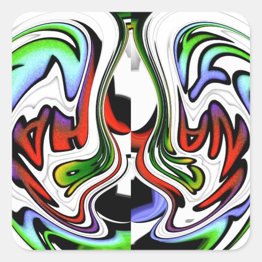 Hakuna Matata mit Abstraktem Whirl und Gradienten Quadratischer Aufkleber (Vorderseite)