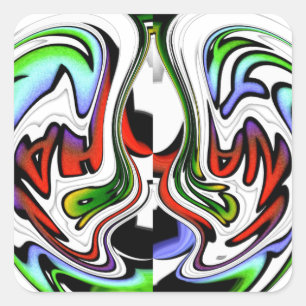 Hakuna Matata mit Abstraktem Whirl und Gradienten Quadratischer Aufkleber