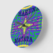 Hakuna matata Mombasa Kanga Runde Wanduhr (Winkel)