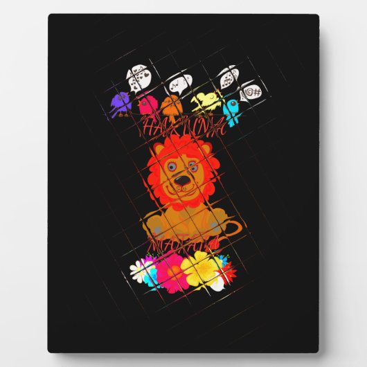 Hakuna Matata niedlicher Löwenkönig Fotoplatte (Vorderseite)