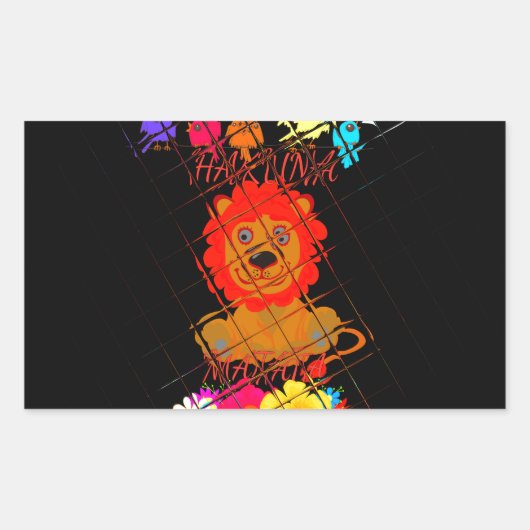 Hakuna Matata niedlicher Löwenkönig Rechteckiger Aufkleber (Vorderseite)